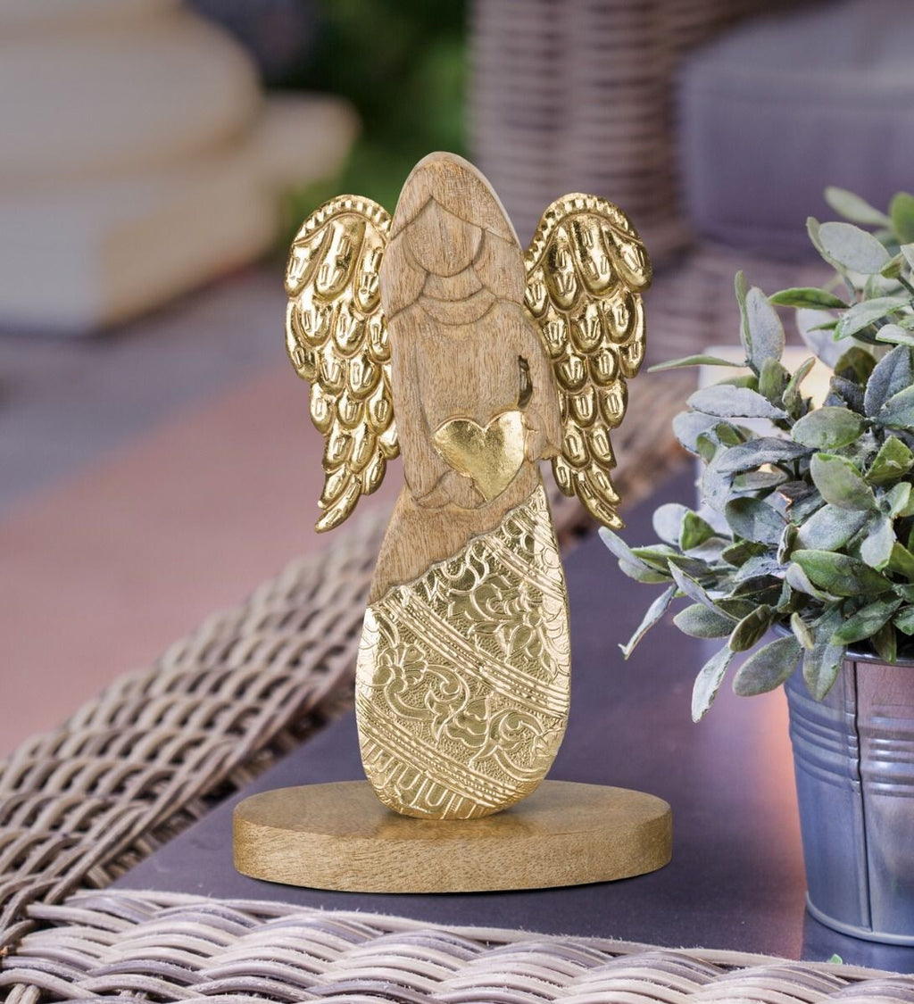 Woodland Angel 20525 Tabletop Decor 10" H Wood Metal by Regal Art Gift