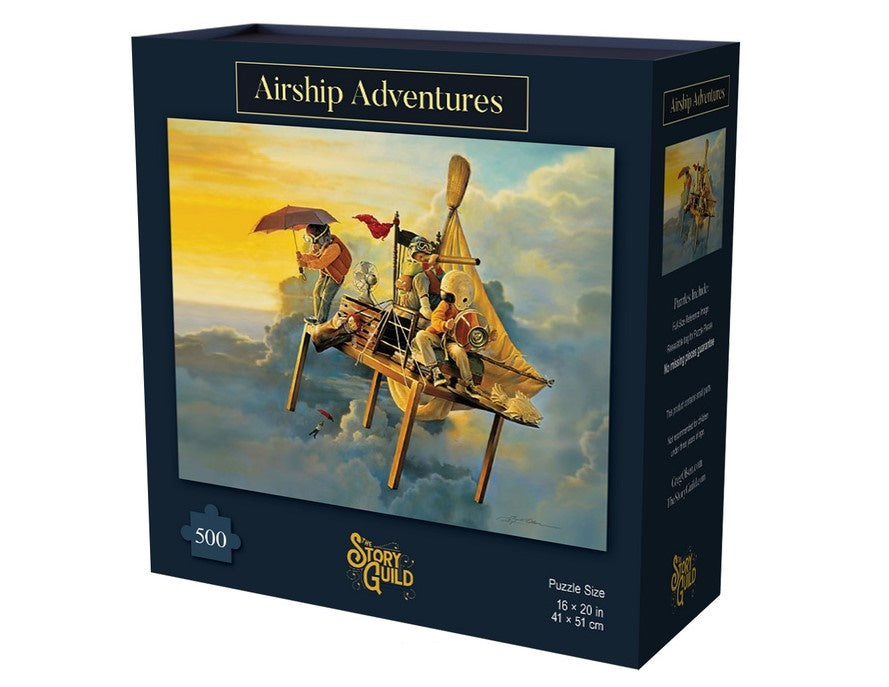 Airship Adventure 500 pc Kids at Play Using Imagination Jigsaw Puzzle 16 x 20"