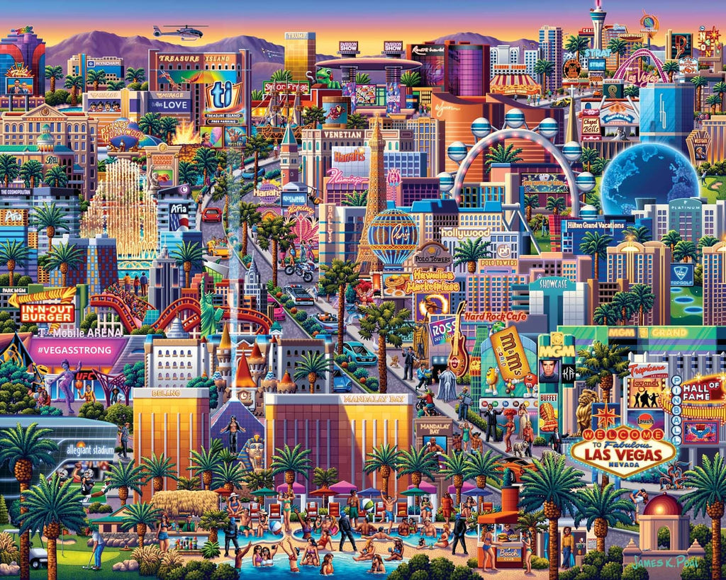 Las Vegas Strip Jigsaw 1000 Piece Puzzle 19 x 26" Boardwalk Dowdle