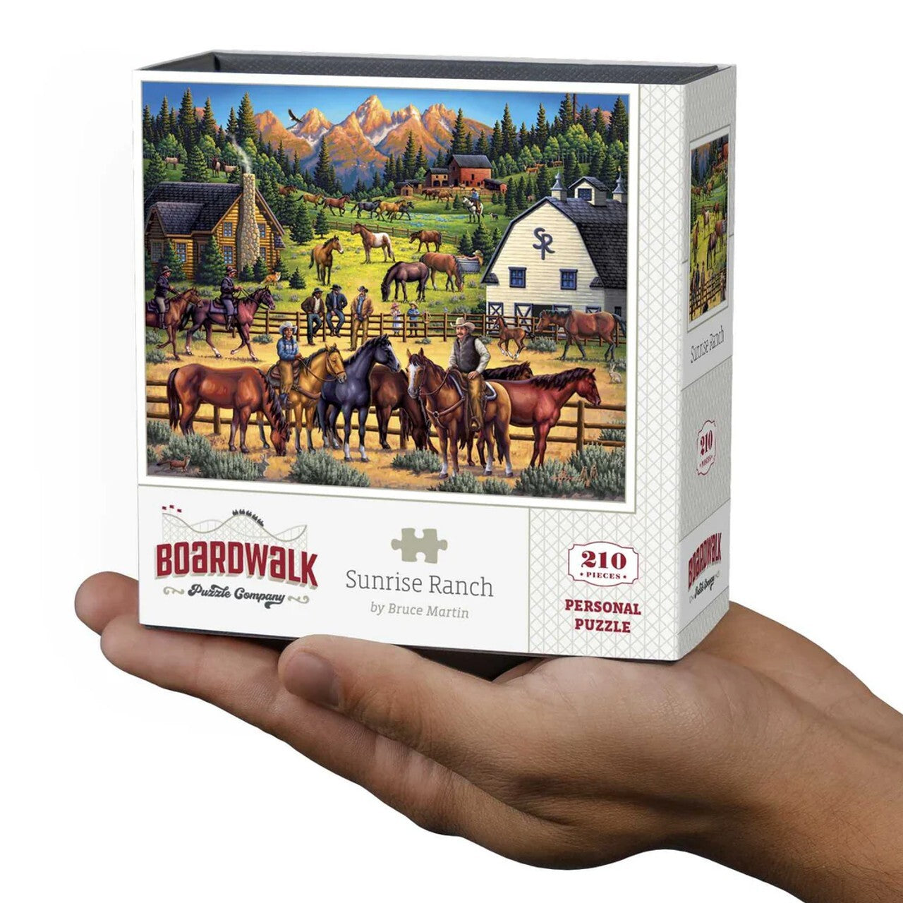 Sunrise Ranch Western Horse Mini Jigsaw 210 Piece Personal Puzzle 9 x 11" Boardwalk Dowdle