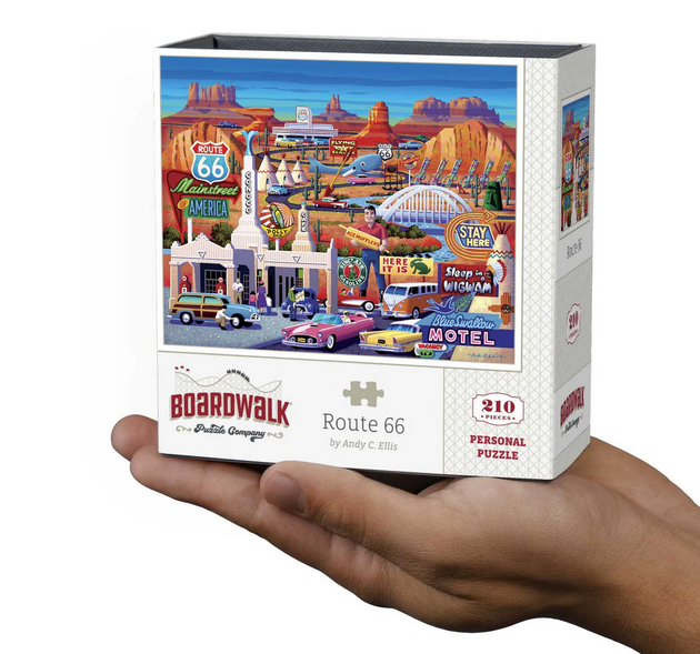 Route 66 Mini Jigsaw 210 Piece Personal Puzzle 9 x 11" Boardwalk Dowdle