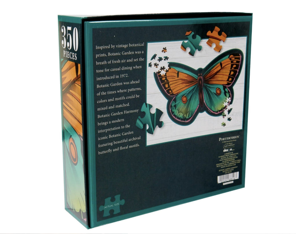 Butterfly Shaped 350 Pieces Jigsaw Puzzle Portmeirion Botanic Garden Harmony 19.5 x 14.75"