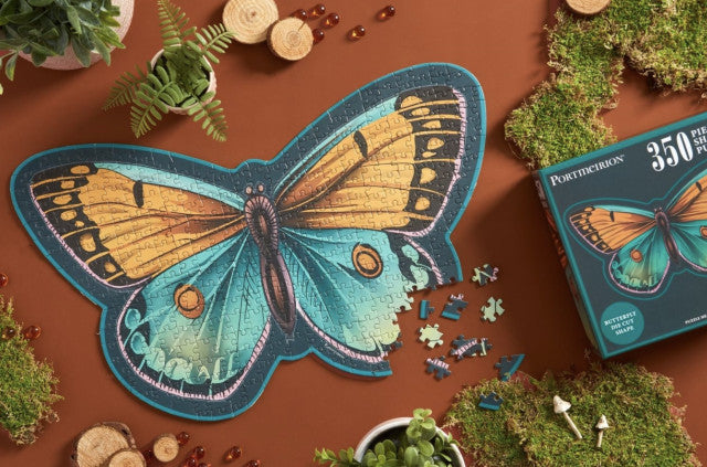 Butterfly Shaped 350 Pieces Jigsaw Puzzle Portmeirion Botanic Garden Harmony 19.5 x 14.75"